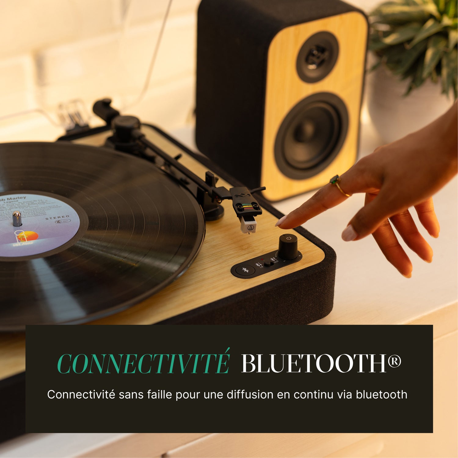 House of Marley Revolution Platine vinyle Bluetooth à 3 vitesses en matériaux recyclés