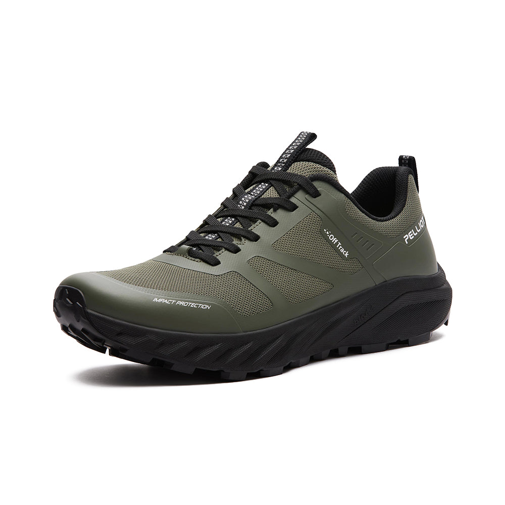 PELLIOT Chaussures de running pour homme running sur route légères et à amorti – confort ultime pour la longue distance, kaki vert (EU 43)