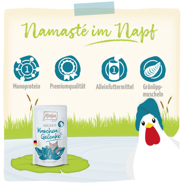 MjAMJAM Nourriture humide pour chat soin des os et des articulations au poulet 125 g