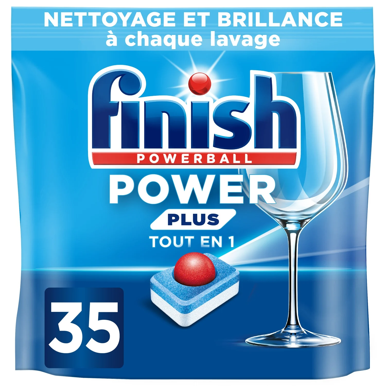 FINISH Power Plus Powerball Tablettes lave-vaisselle Tout en 1 nettoyage en profondeur parfumées 35 tablettes