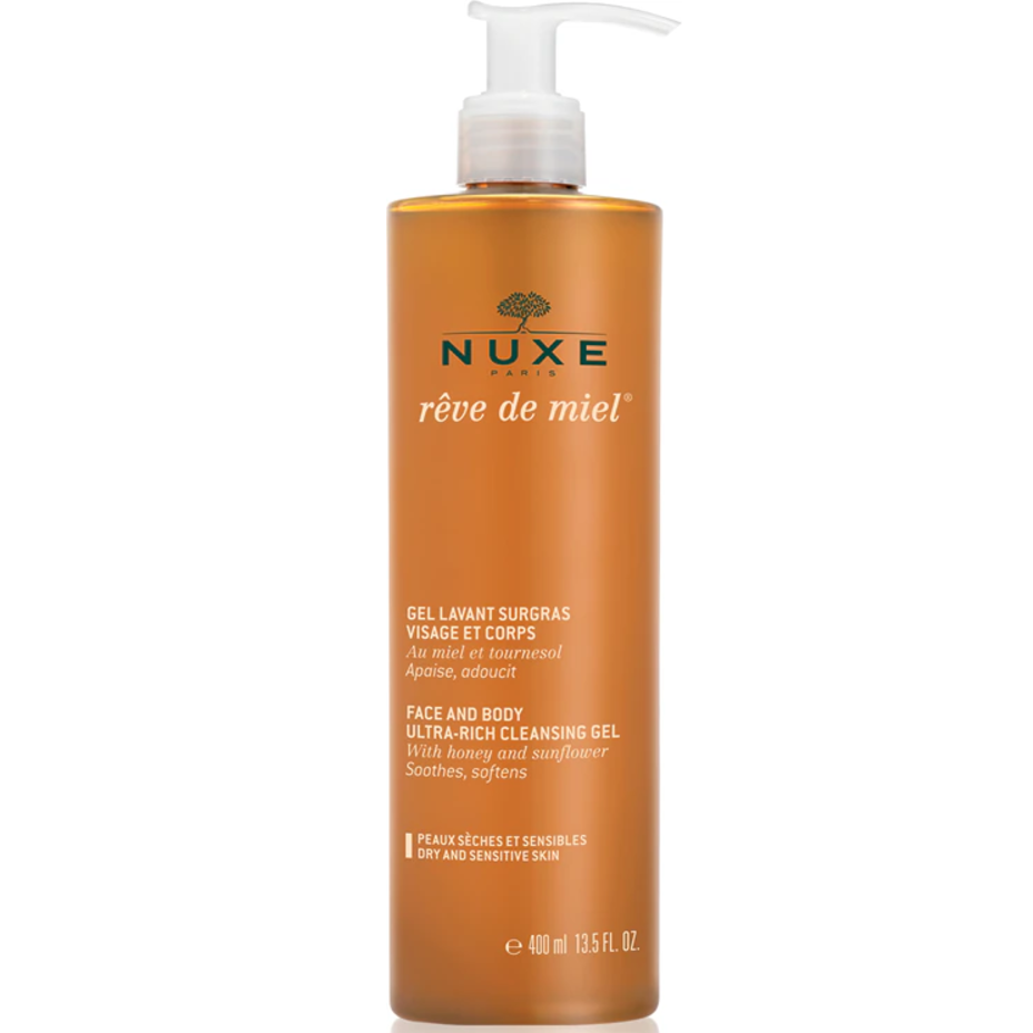 Nuxe Rêve de Miel Gel nettoyant surgras visage et corps pour peaux sèches 400 ml