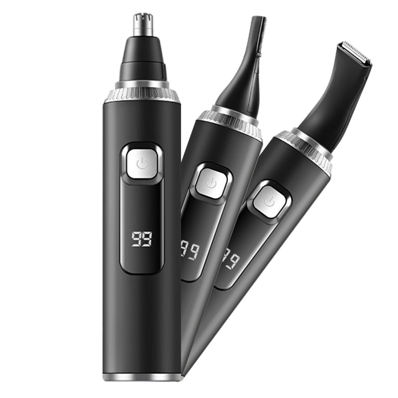 Sparoma Tondeuse pour poils oreilles et nez 3-en-1 – Écran LED | Moteur haute vitesse 8500 tr/min | Étanche IPX7 | Rechargeable Type-C