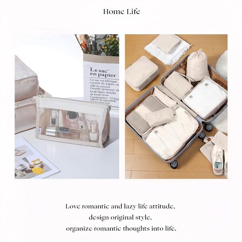 Lot de 10 cubes de rangement de voyage de luxe, solution complète d'organisation des bagages, rose, accessoire de voyage alliant fantaisie et praticité