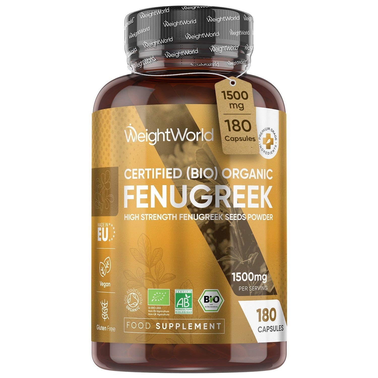 WeightWorld Fenugrec biologique 1500 mg - 180 gélules