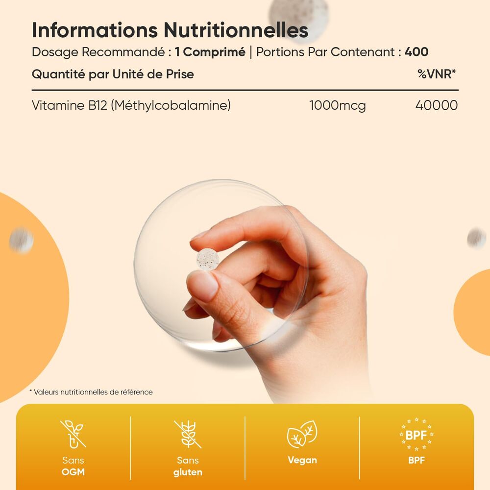 WeightWorld Vitamine B12 1000 µg - 400 comprimés à croquer