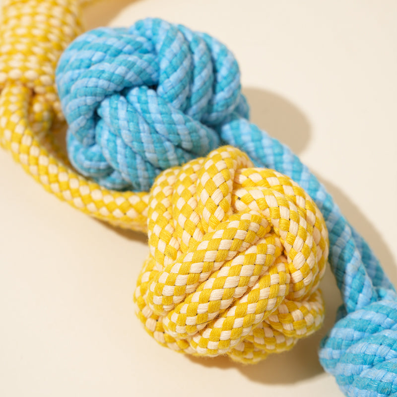 zeze Jouet en corde à nœud lanterne (Bleu/Jaune)