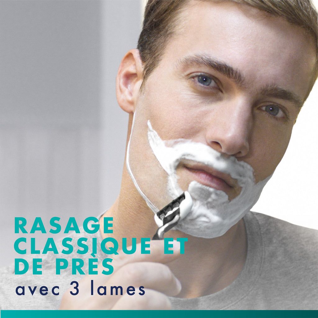 Gillette Mach3 Recharges De Lames De Rasoir pour Homme, À 3 Lames, 6 Recharges De Lames, Lames Plus Résistantes Que L’Acier
