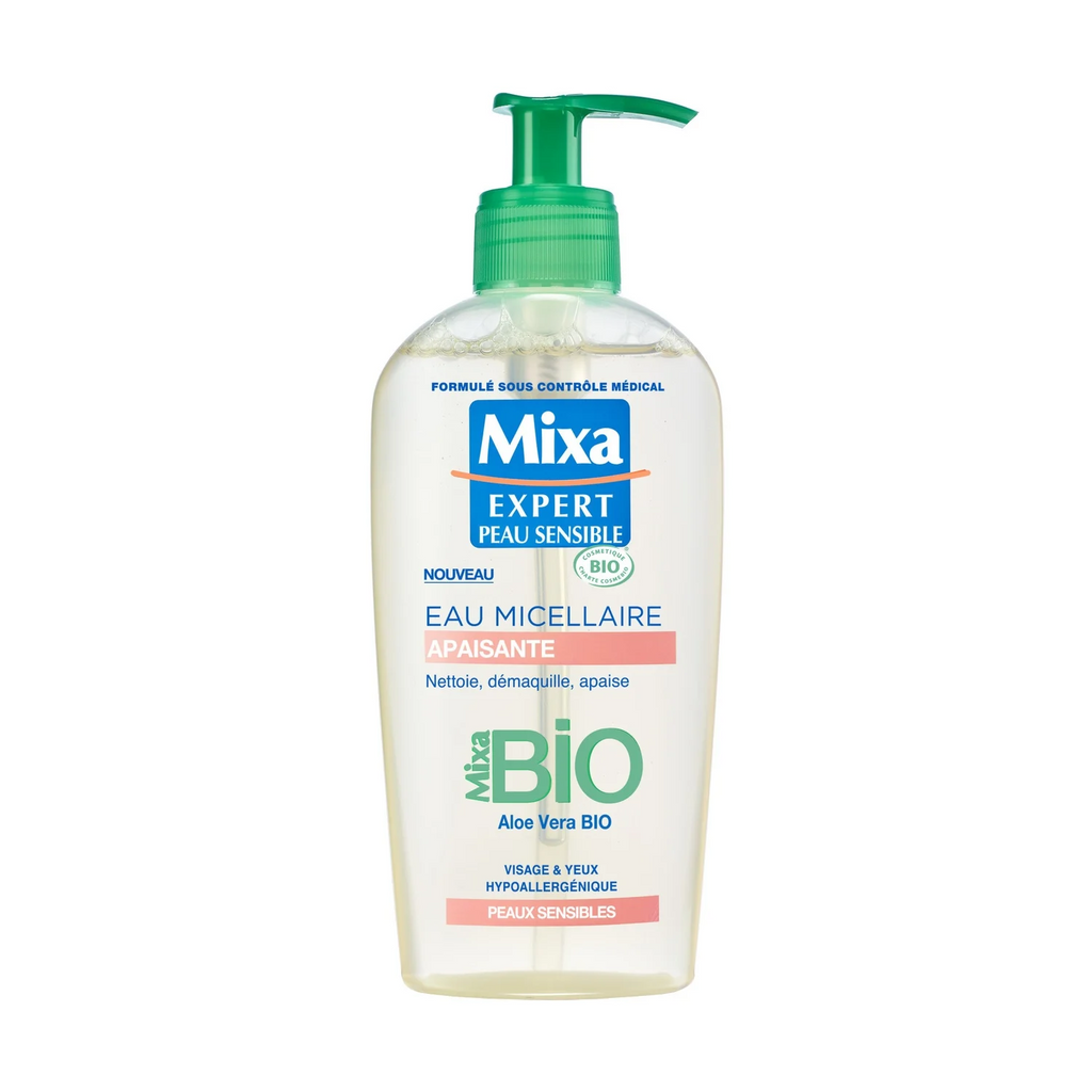 Mixa Eau Micellaire Visage et Yeux Peaux Sensibles Aloe Vera Bio 200 ml