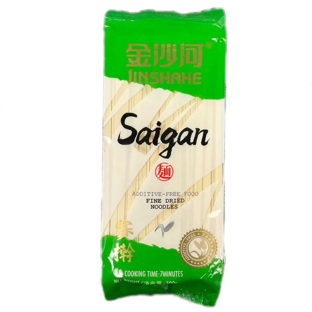 Jin Sha He Nouilles séchées Saigan 500 g Blé de qualité supérieure Texture al dente Format familial