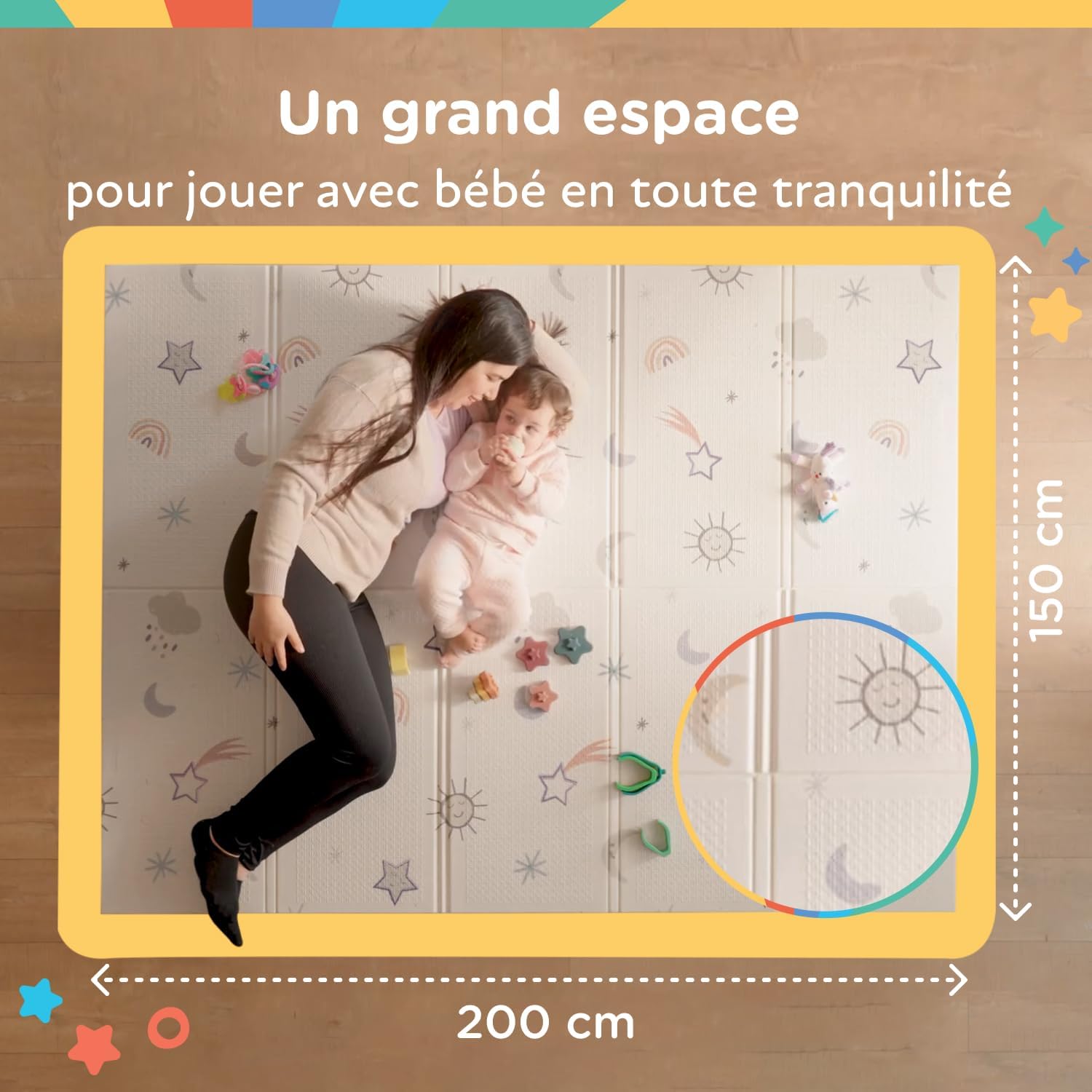 Nuby Tapis d'éveil réversible - Arc-en-ciel