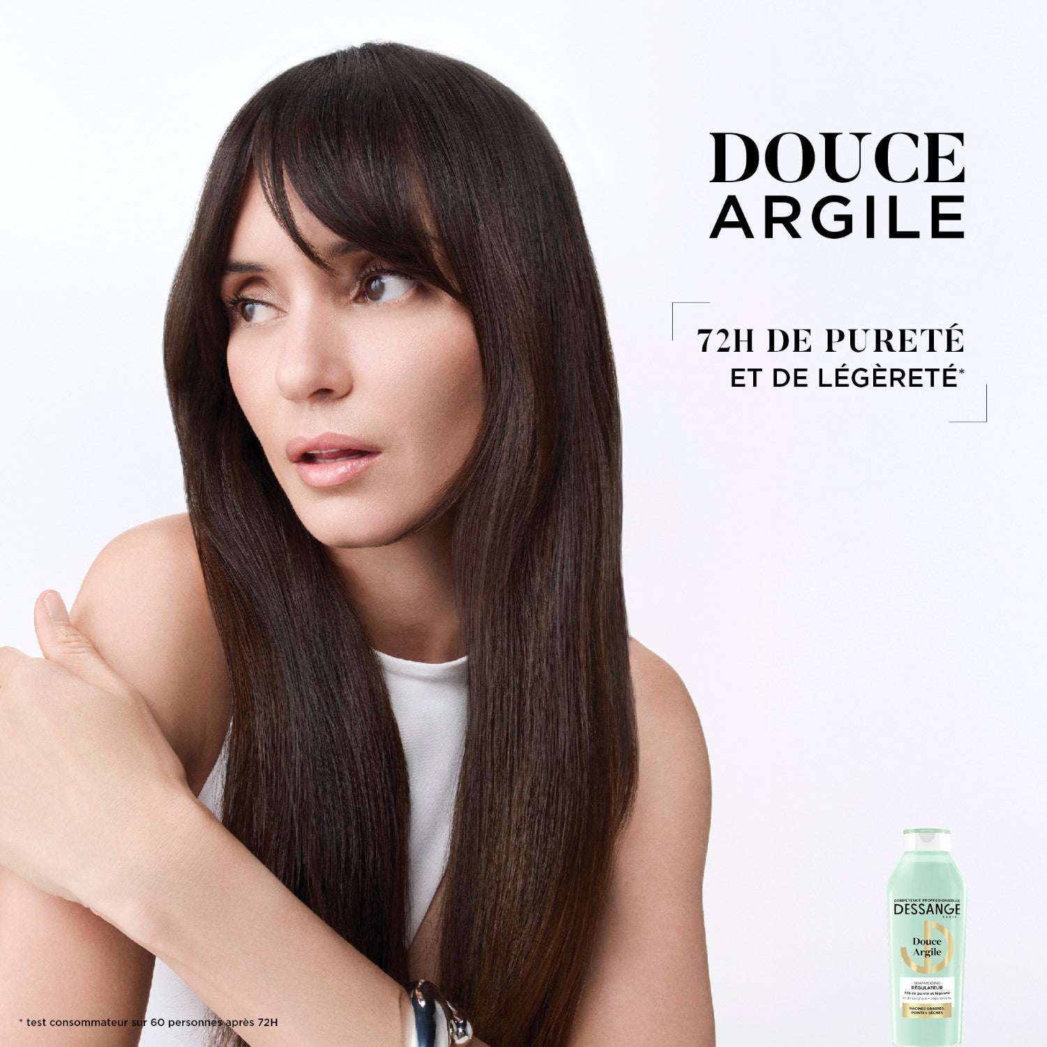 DESSANGE PARIS Shampooing Équilibrant à l'Argile Blanche pour Racines Grasses & Pointes Sèches, 280 ml
