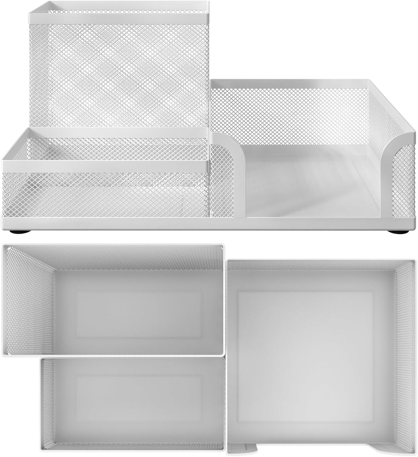 Senhoglb Organisateur de bureau en maille pour stylos, Blanc