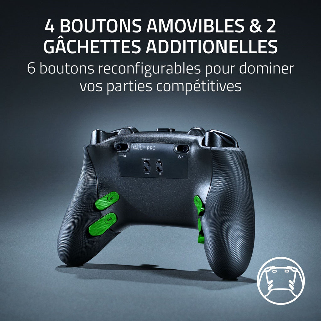 Razer Raiju V3 Pro Manette eSport sans fil - PS5 & PC - Noir