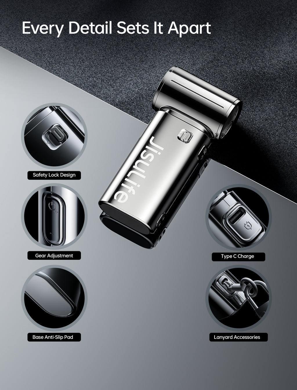JISULIFE Life9S Ventilateur à Main Portable Haute Vitesse avec Flux d'Air Turbo à 9 Pales, Batterie Rechargeable 5000 mAh, Écran LED et 5 Réglages de Vitesse - Argent