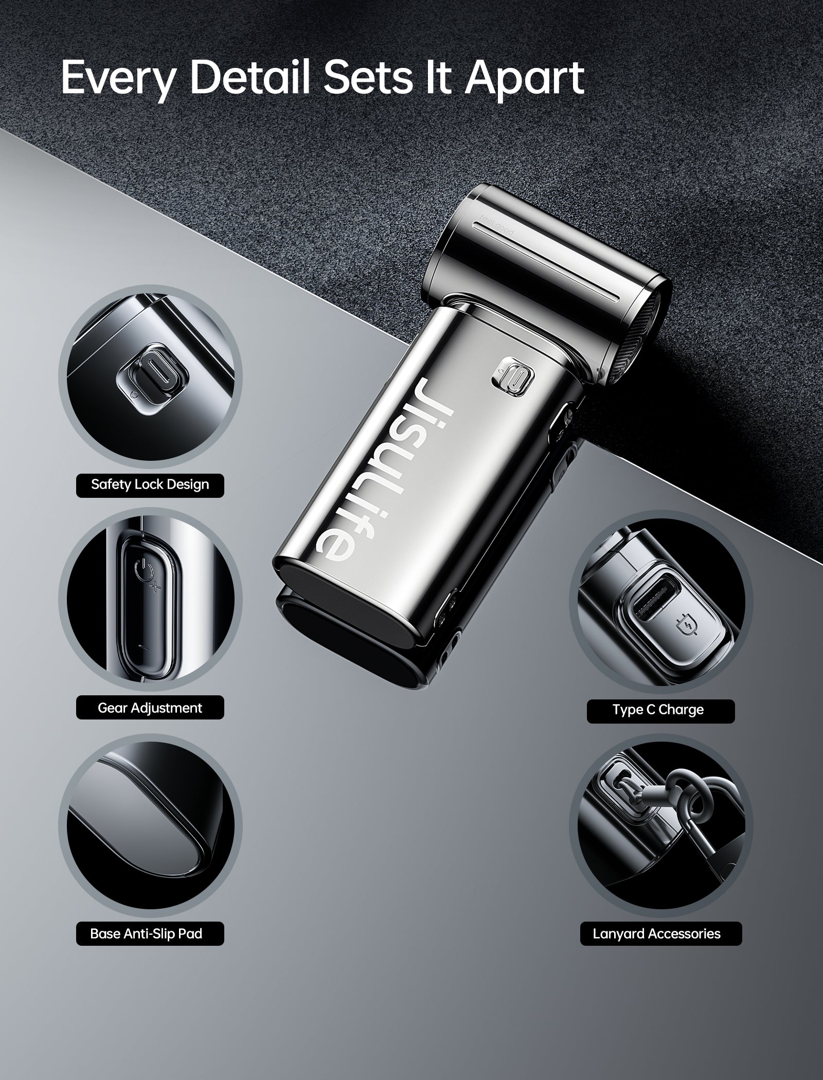 JISULIFE Life9S Ventilateur à Main Portable Haute Vitesse avec Flux d'Air Turbo à 9 Pales, Batterie Rechargeable 5000 mAh, Écran LED et 5 Réglages de Vitesse - Argent