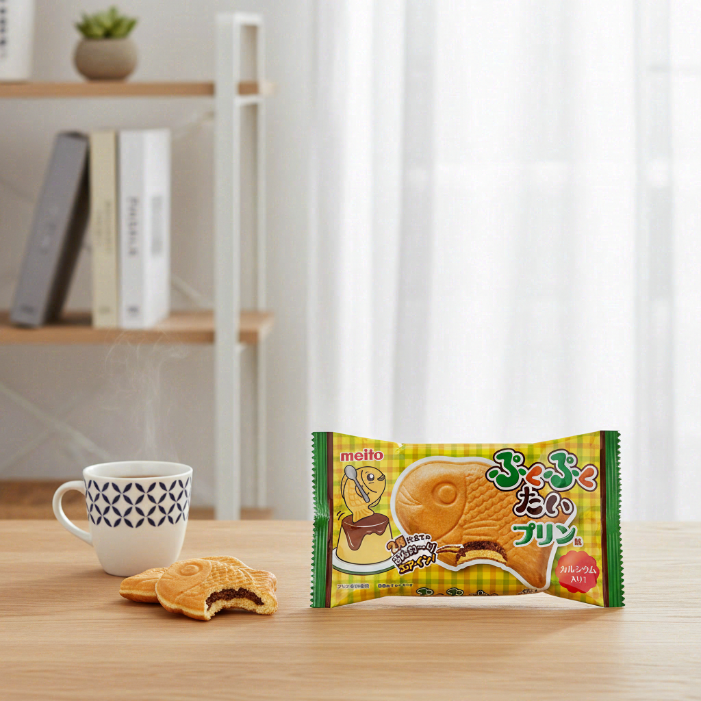 Meito En-cas pudding en forme de poisson, Saveur chocolat