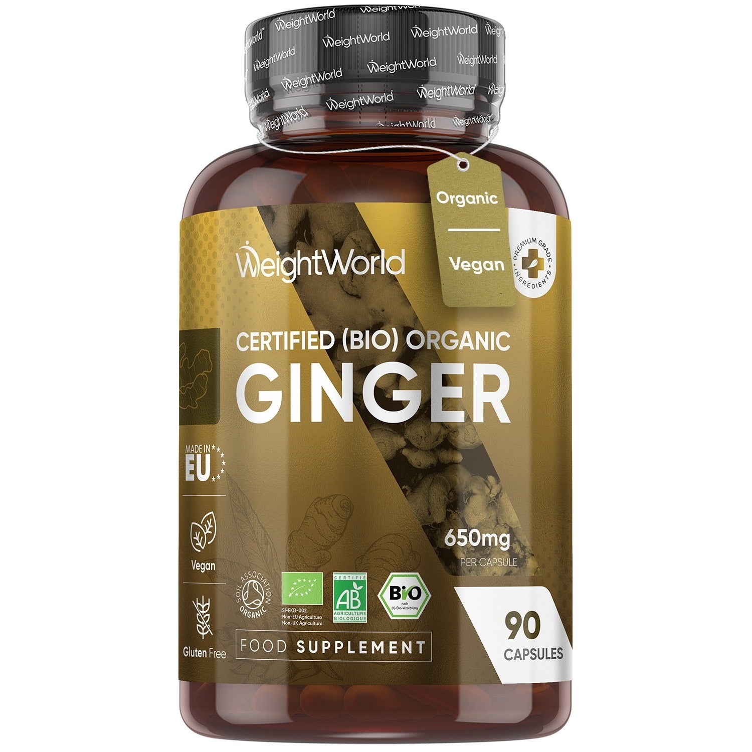 WeightWorld Certifié (Bio) Gingembre 650 mg 90 gélules