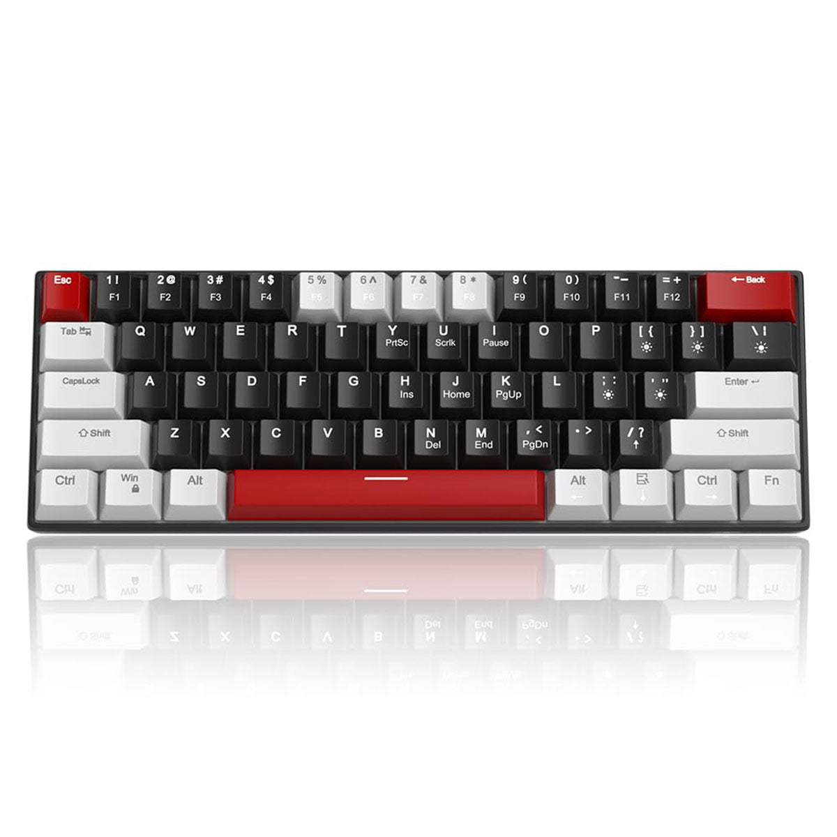 MageGee STAR 61 Clavier gaming filaire 60 % QWERTY US, clavier compact filaire à rétroéclairage LED bleu avec câble USB Type-C détachable