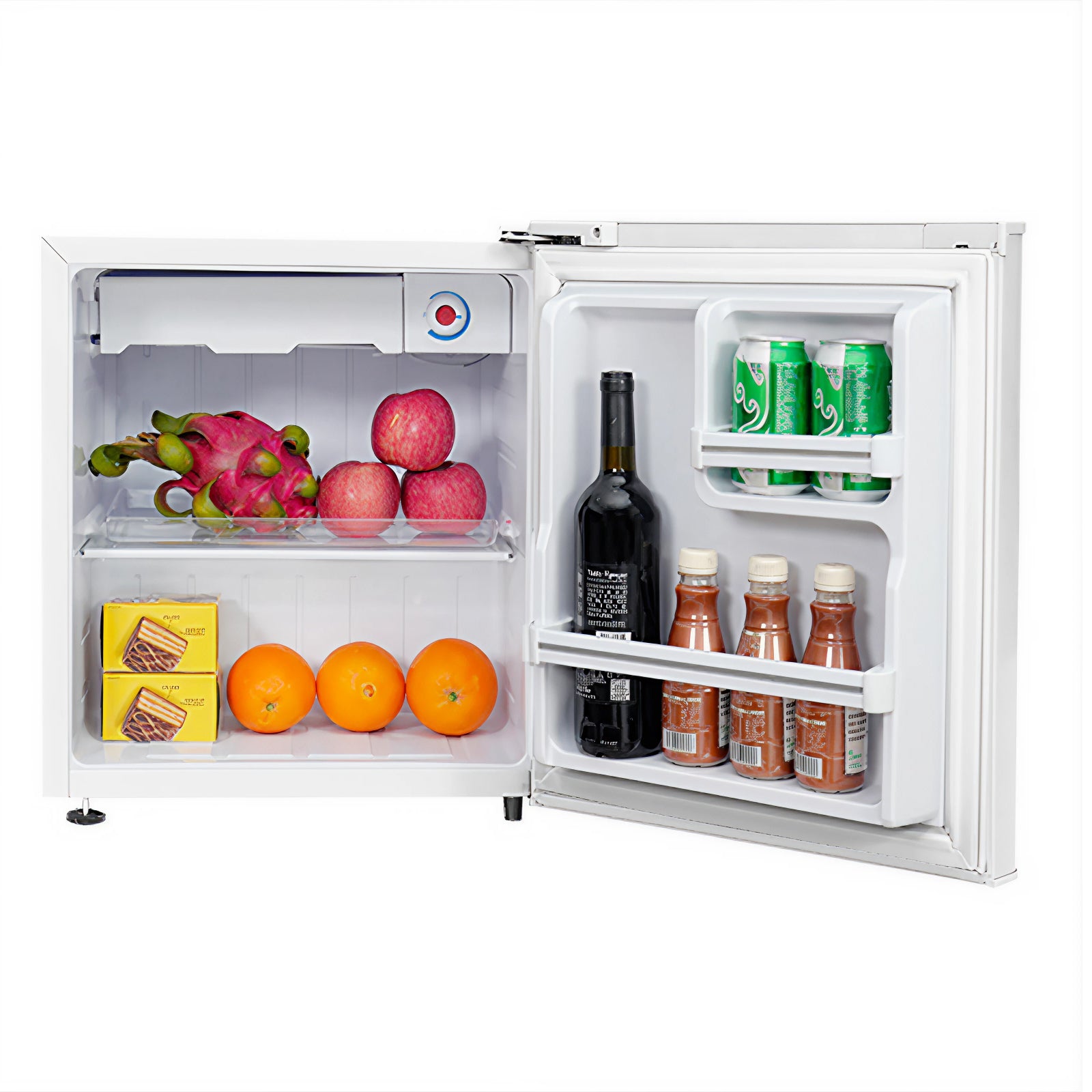 TCL RF60DWE0FR Mini réfrigérateur 45 L – Réfrigérateur de table compact pour boissons, en-cas & rafraîchissements, pieds réglables, étagère en verre trempé