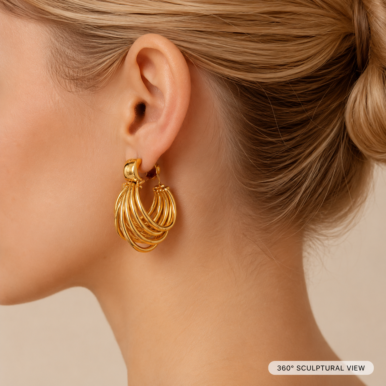 Boucles d'oreilles puces rondes en forme de C, style européen et américain, VoxorAI, toutes saisons