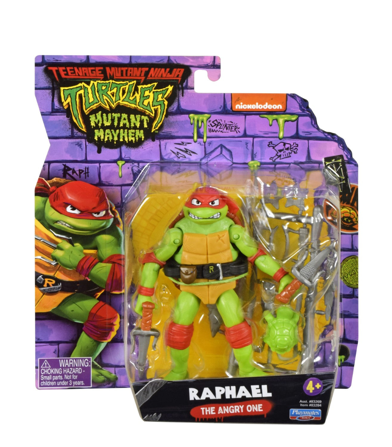 Tortues Ninja Figurine d’action articulée Raphaël 12 cm avec armes, dès 4 ans, TU8053