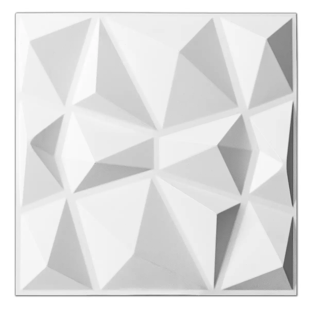 Art3d Panneaux muraux 3D Premium à motif diamant - Blanc 30 x 30 cm (Lot de 33)