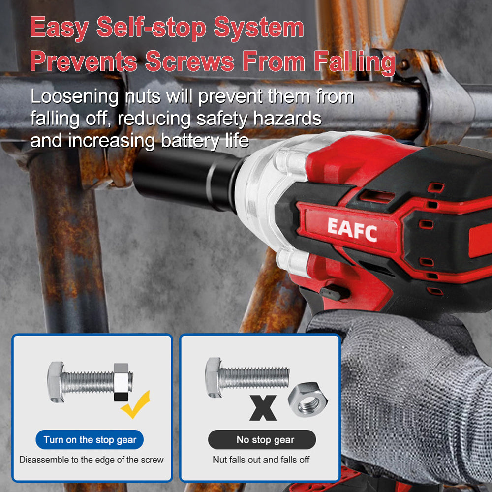 EAFC 200N.M Clé Électrique Sans Fil 21 V Perceuse-Visseuse Couple Démontage de Pneus à Main Démontage à Main Outils de Réparation Automobile Rechargeable Batterie 15000 mAh (1500 mAh * 10)
