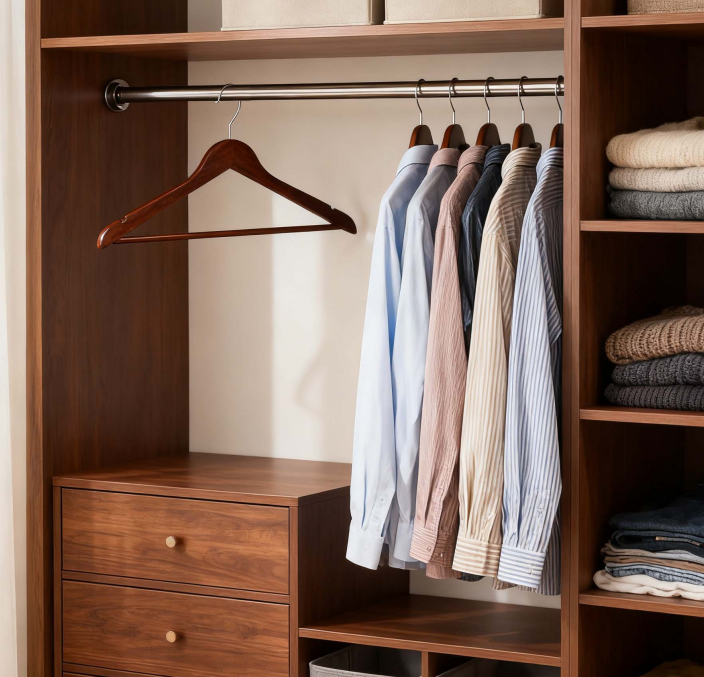 Lot de 10 cintres à costume en bois massif haut de gamme avec barre antidérapante, épaules larges, finition bordeaux pour manteaux et vestes