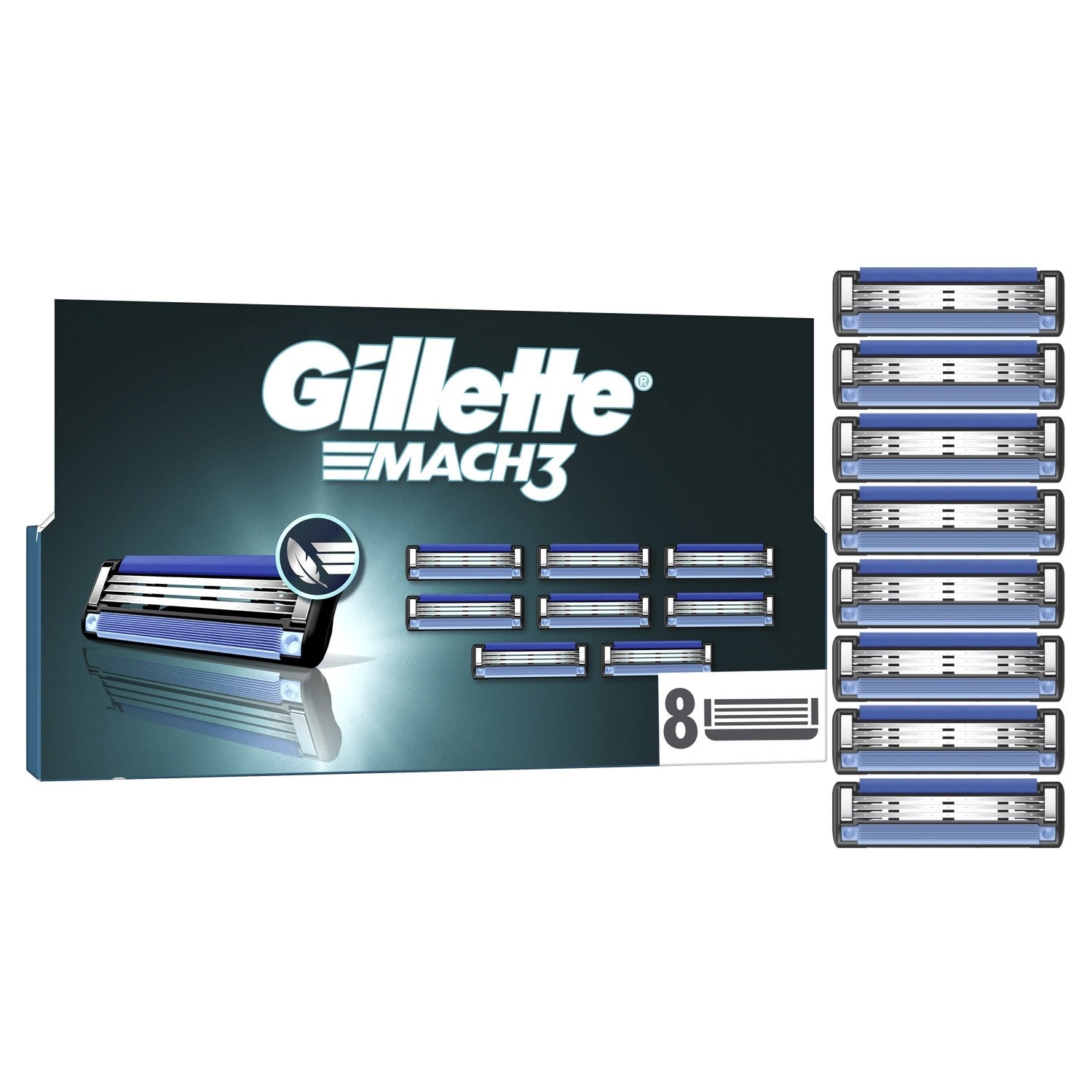 GILLETTE Lames de rasoir Pour Homme Mach 3 - 8 lames