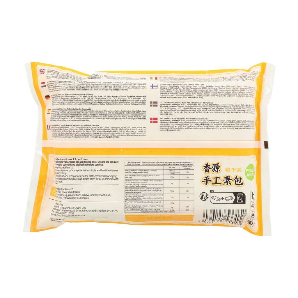 FRESHASIA Petit pain chinois fourré au chou mariné 480 g