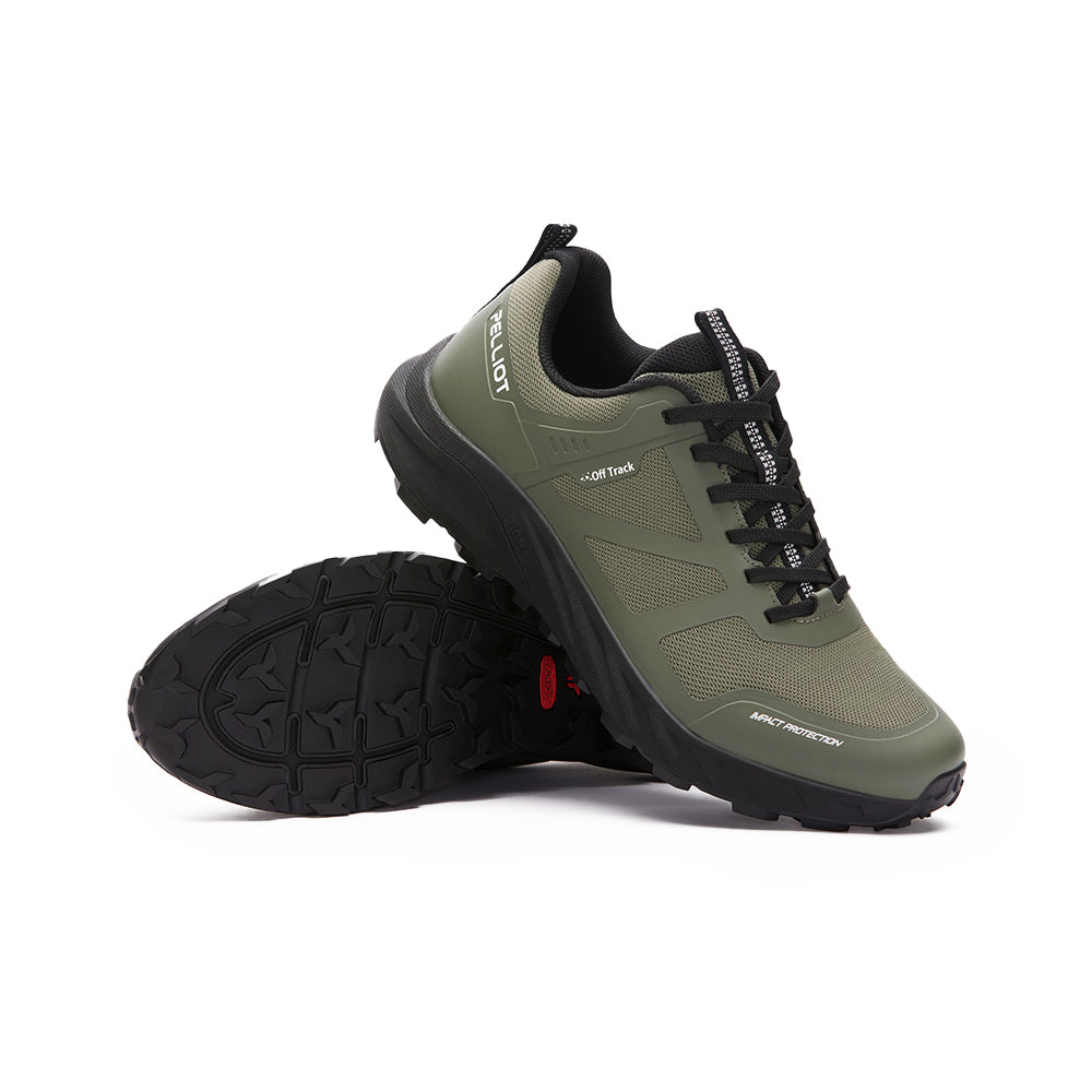 PELLIOT Chaussures de running pour homme running sur route légères et à amorti – confort ultime pour la longue distance, kaki vert (EU 43)