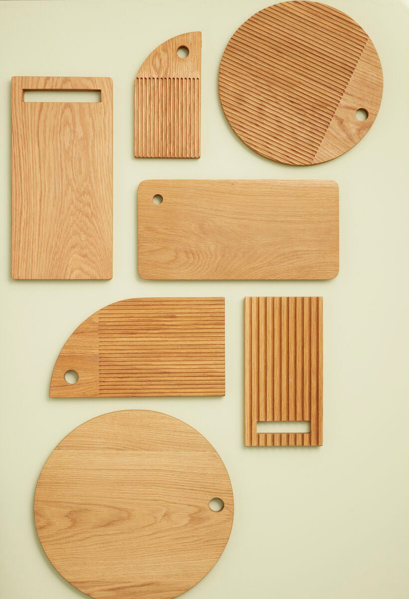 Hübsch Monarch Lot de 2 planches à découper rondes en bois naturel