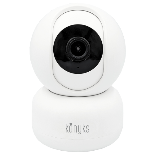 Konyks Camini 2 Caméra de Surveillance Intérieur motorisée PTZ Wi-Fi Sirène intégrée Détection Sons et Mouvements, Blanc
