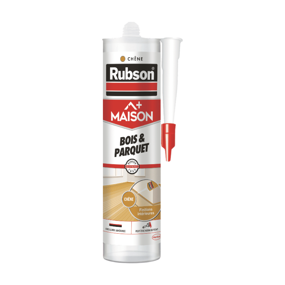 Henkel Rubson | Mastic Maison Bois & Parquet Chêne (cartouche de 280 ml) – Mastic acrylique pour tous supports bois et maçonnerie – Joints pour intérieur et extérieur abrité