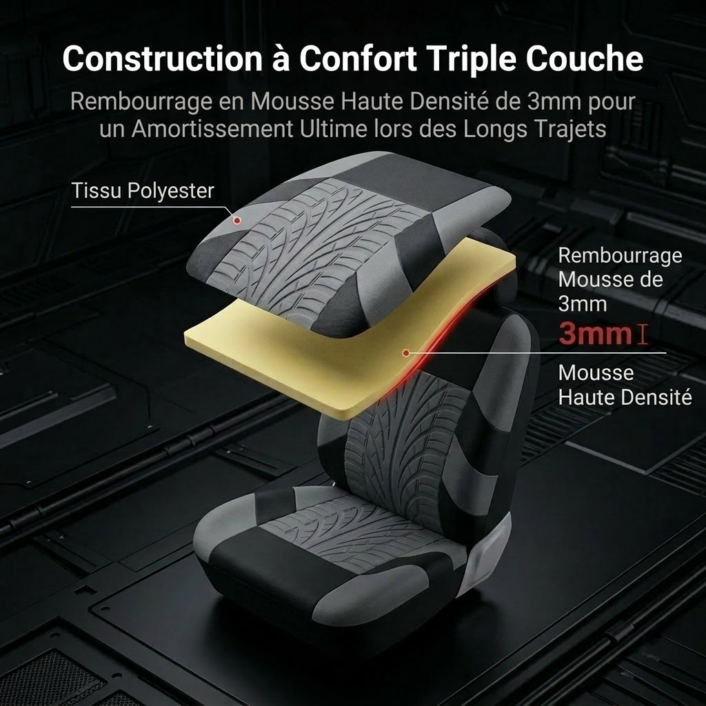 Porbi Y33376-5 Lot de housses de siège auto Gris