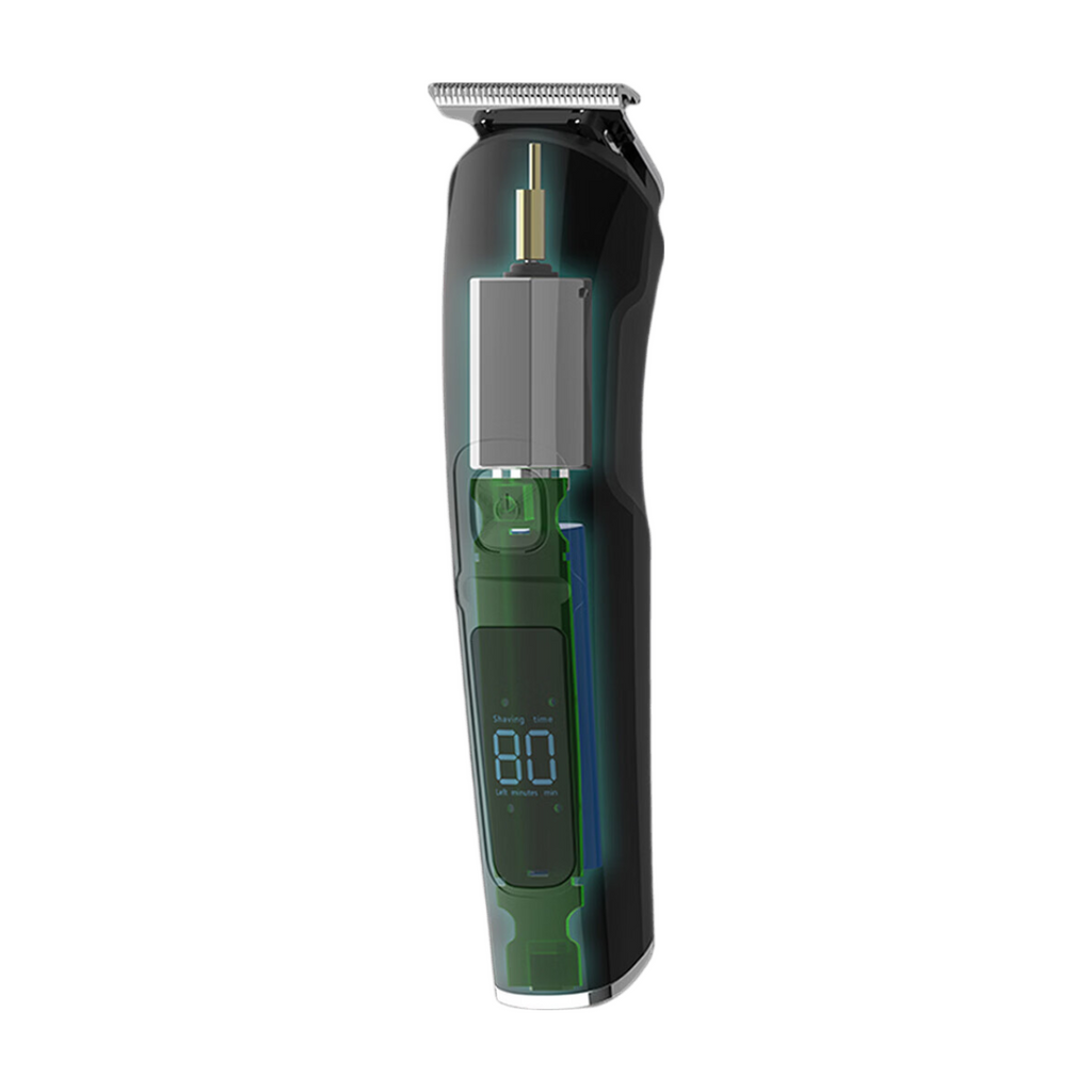Sparoma Tondeur de cheveux électrique pour hommes fk-8688 -- tondeur sans fil pour cheveux, poils de nez, poils d’oreille, poils du corps, tempes, peigne guide 3-12 mm, écran LED