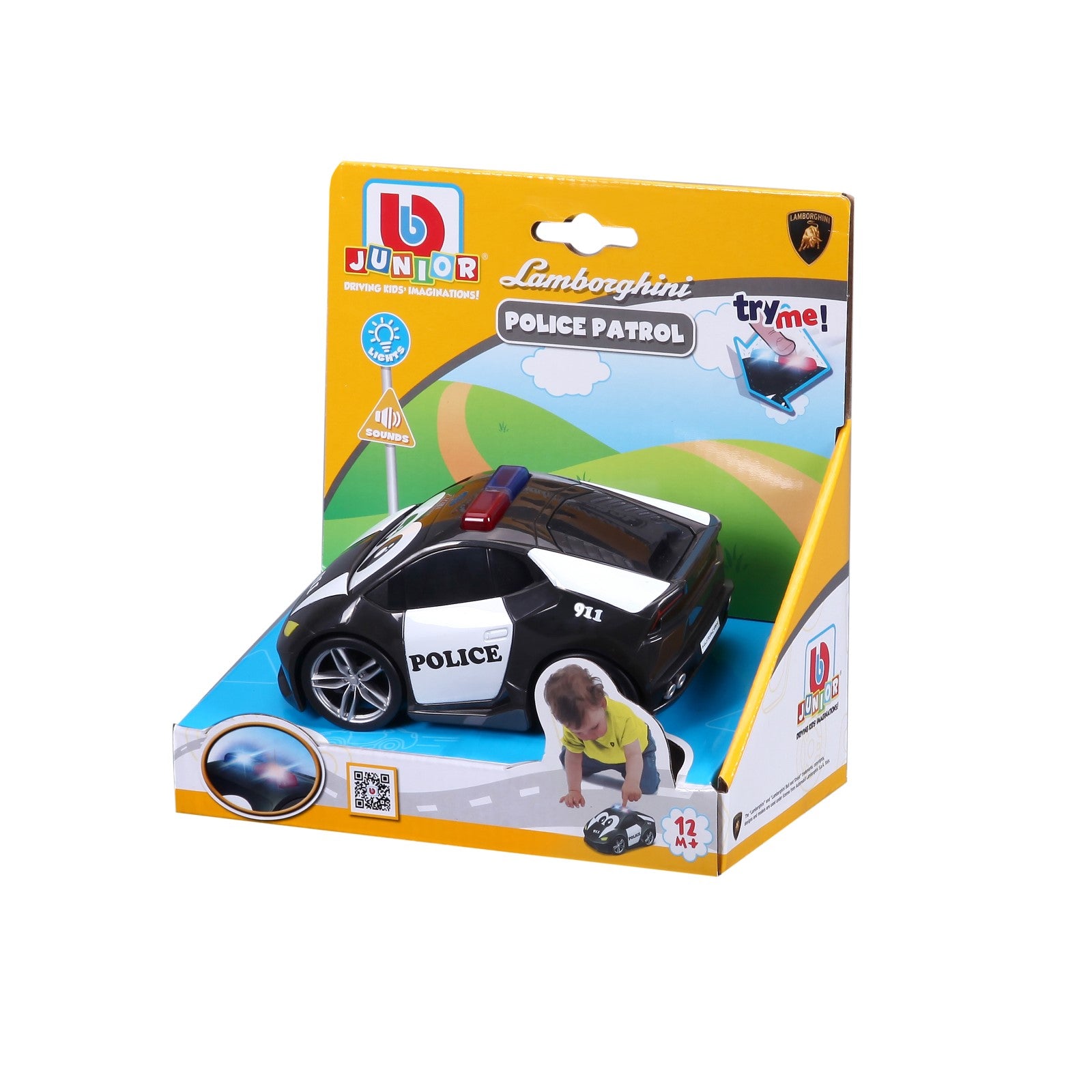 BB JUNIOR Lamborghini Huracán Pack Lumière et Son de Patrouille de Police