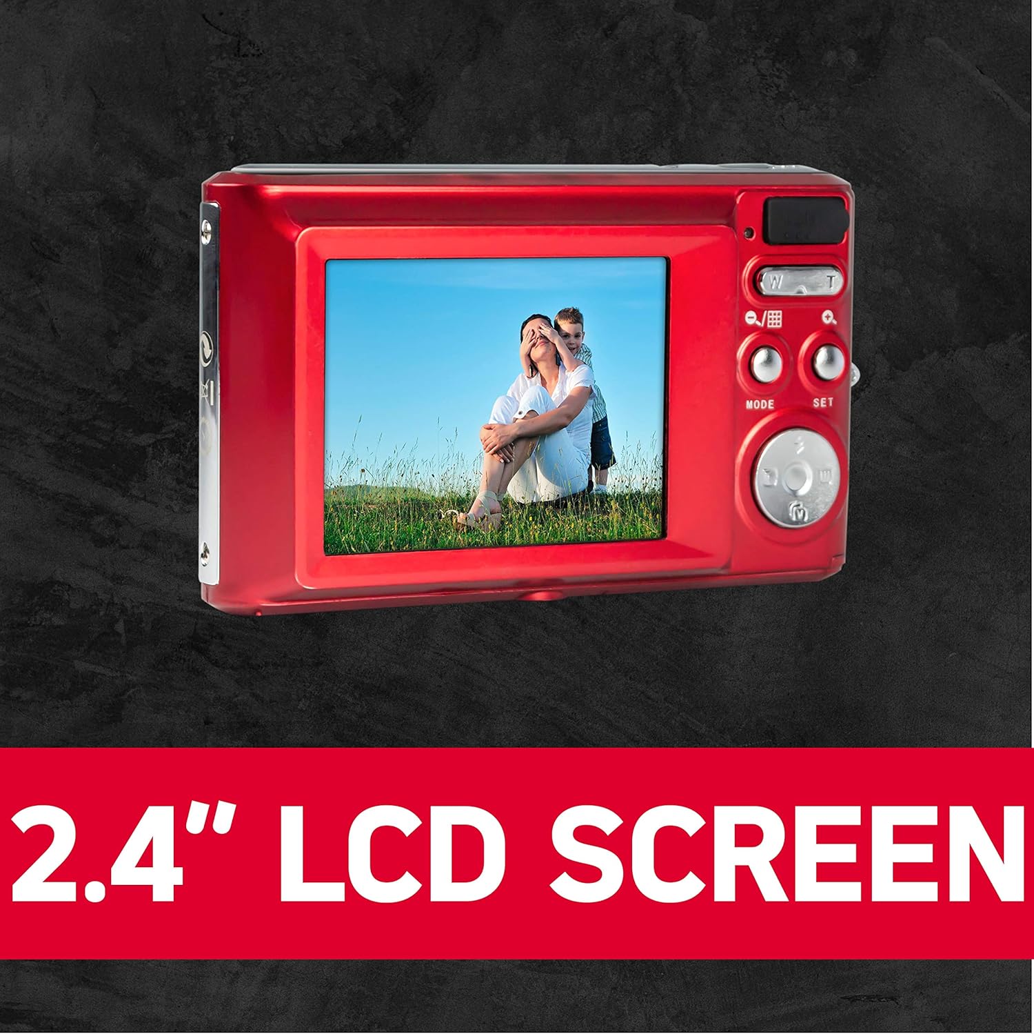 AgfaPhoto Appareil photo numérique compact 21 MP, zoom numérique 8x, Rouge