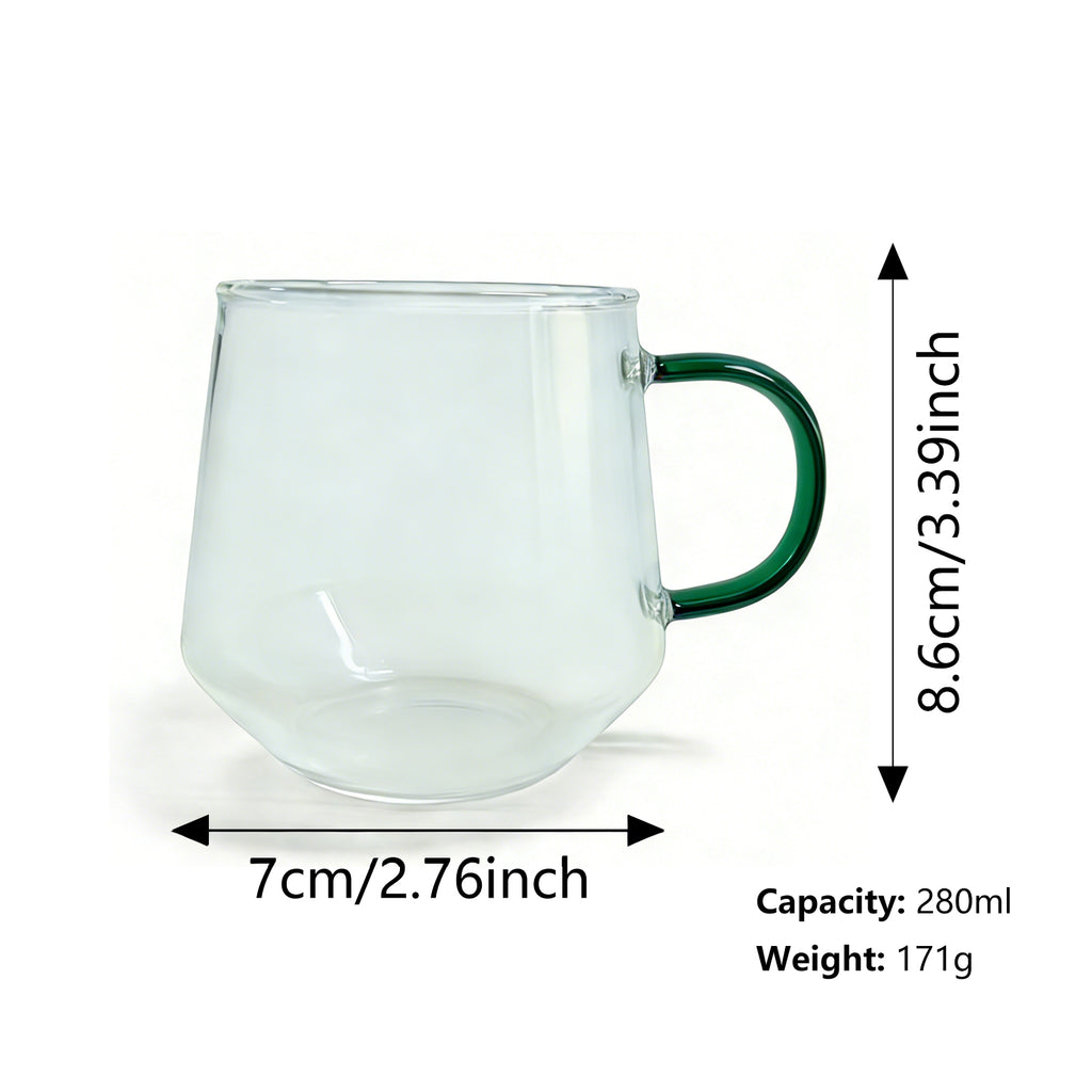 Ju7cer Tasse verte Tasse en verre Verres à thé Verres à boire Verre à café 280 ml 1 pc