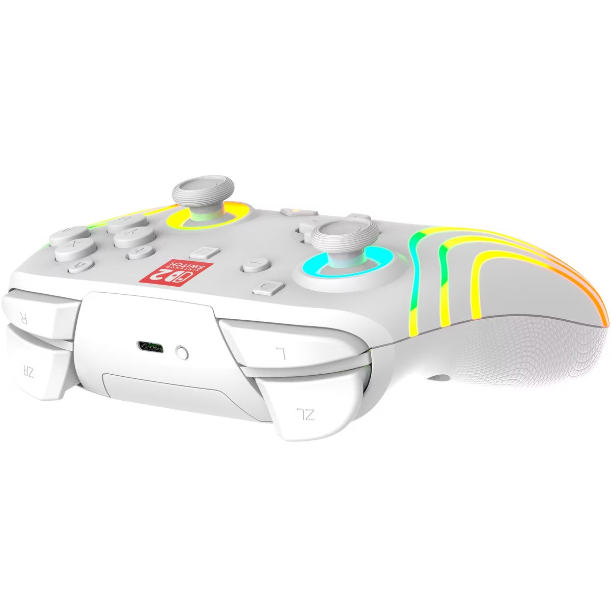 Turtle Beach Afterglow Wave Manette sans Fil (Bluetooth) RGB - Joysticks TMR, 8 Zones RGB, Batterie 20h, Bouton C pour GameChat, 2 Boutons Programmables - Nintendo Switch 2, Switch