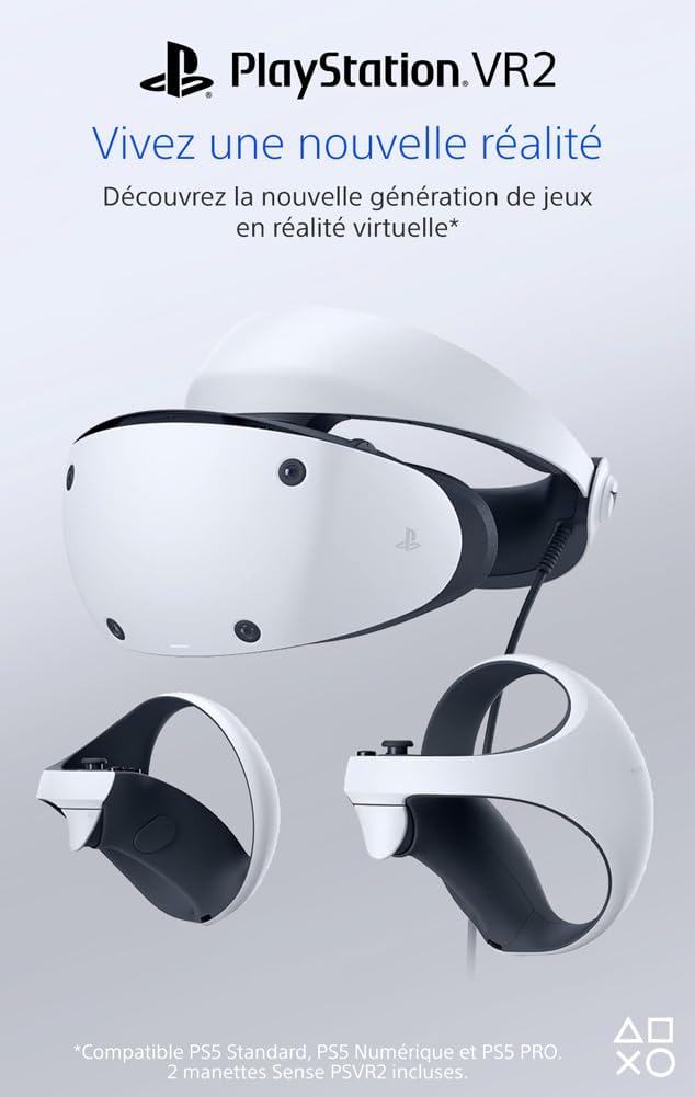 PlayStation VR2 Casque de réalité virtuelle pour PS5 + Manette PS VR2 Sense