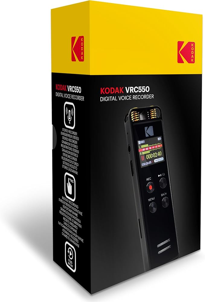 Kodak enregistreur vocal stéréo 16 Go - métal