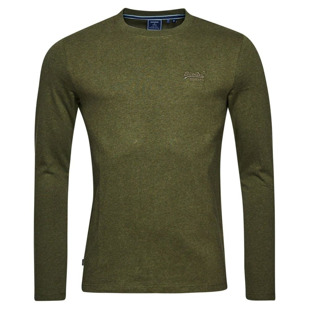SUPERDRY T-shirt à manches longues avec logo vintage, vert olive - Taille S