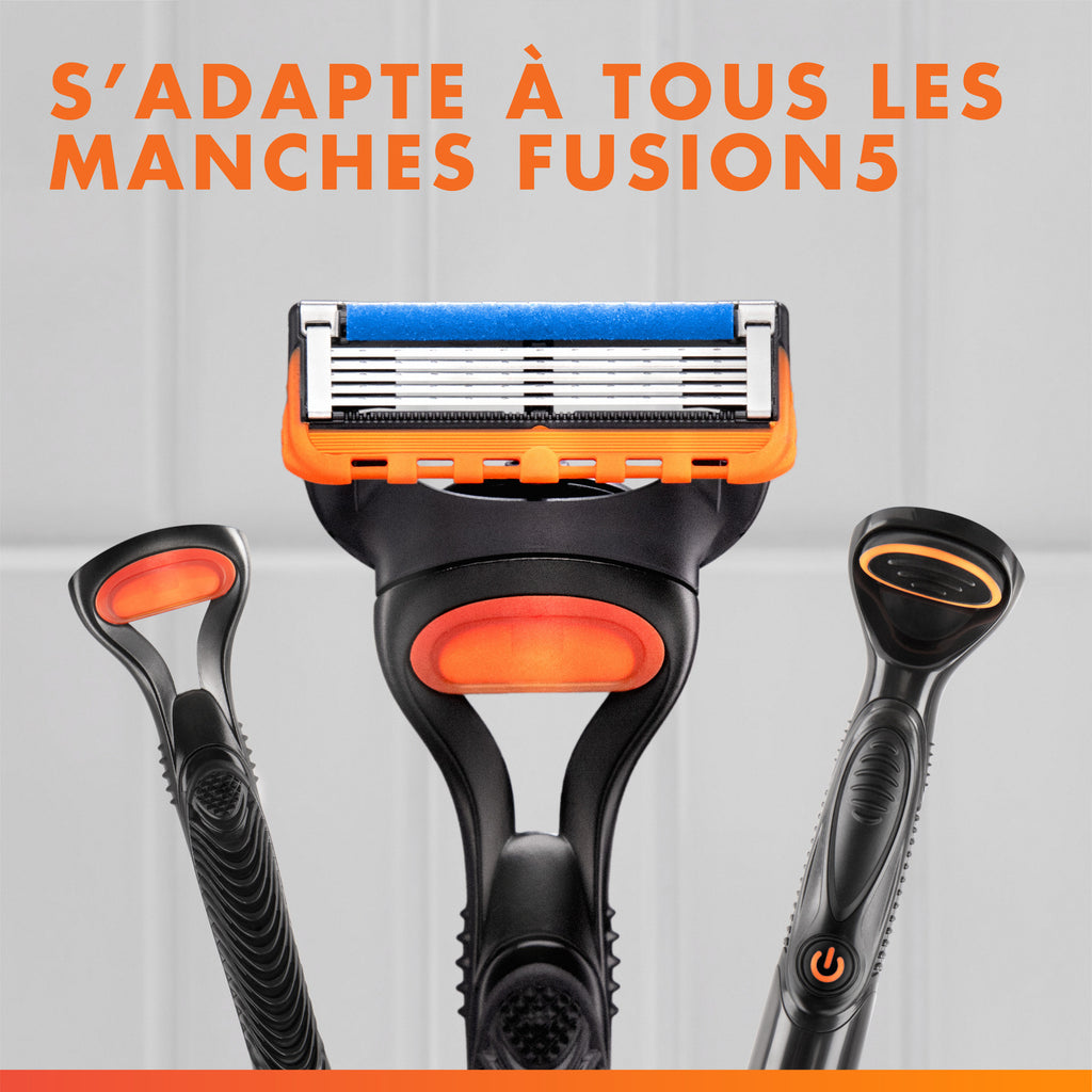 Gillette Lames de Rasoir Homme Fusion 5, Pack de 6 | Recharges Longue Durée en Acier Inoxydable, Bande Lubrifiante, Micro-Lamelles, 1 Rechange Jusqu’à 20 Rasages