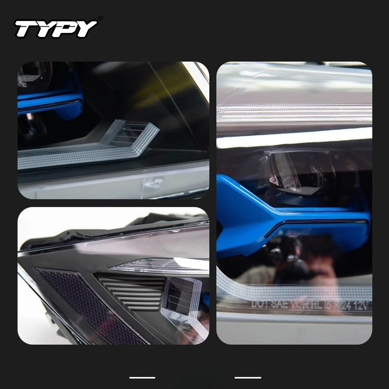TYPY Projecteur avant LED pour BMW E90, phare xénon d’origine, 2005–2012, 320i/325i/318i, feu de jour, clignotant, feu de croisement, effet Angel Eye, lentille de projecteur