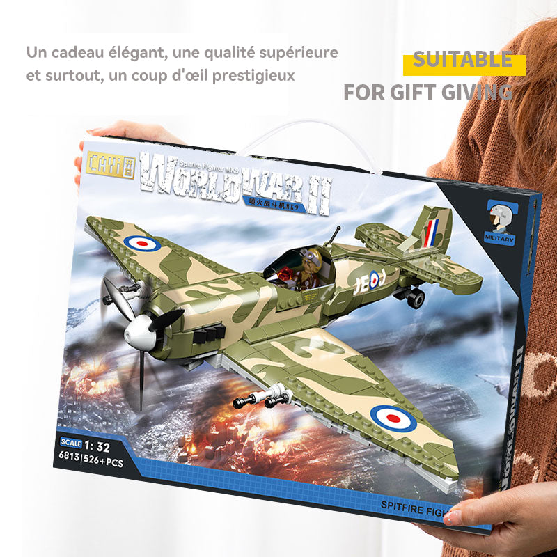 CAYI Spitfire Fighter MK9 526 Pièces Ensemble de Blocs de Construction pour Bricoleurs