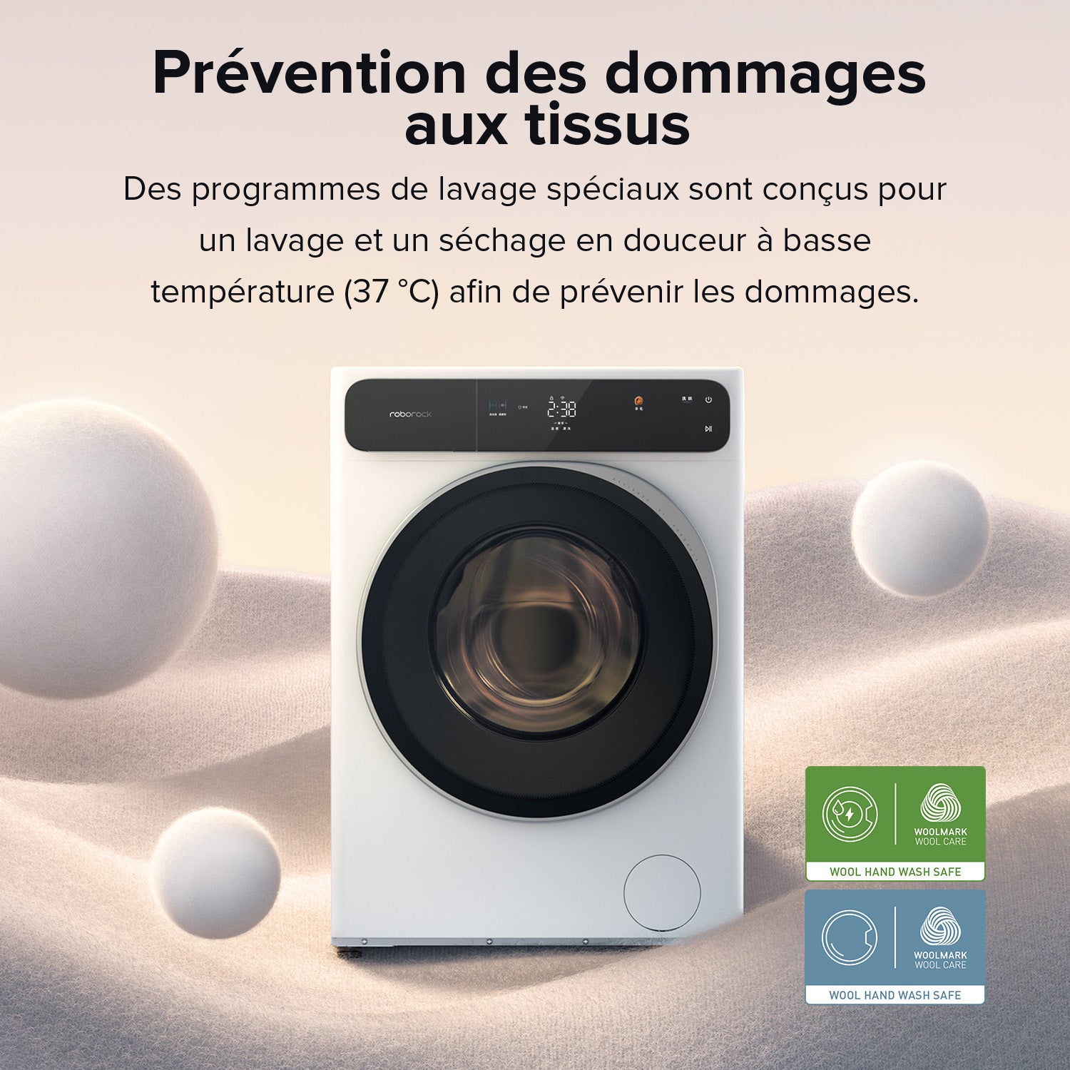 Roborock Zeo One Lave-Linge séchant avec technologie Zeo-cycle, algorithme RR Seafarer, système LintClear et dosage automatique, blanc - 10 kg/6 kg