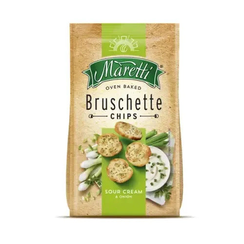 Maretti Chips Bruschette Crème Aigre et Oignon, 150 g