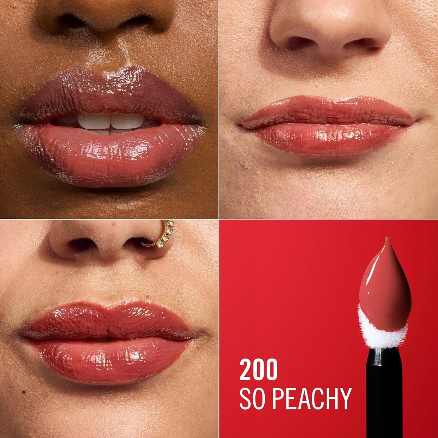 Rimmel London Thrill Seeker Lip Latex Brillant à Lèvres 200 So Peachy 6 ml