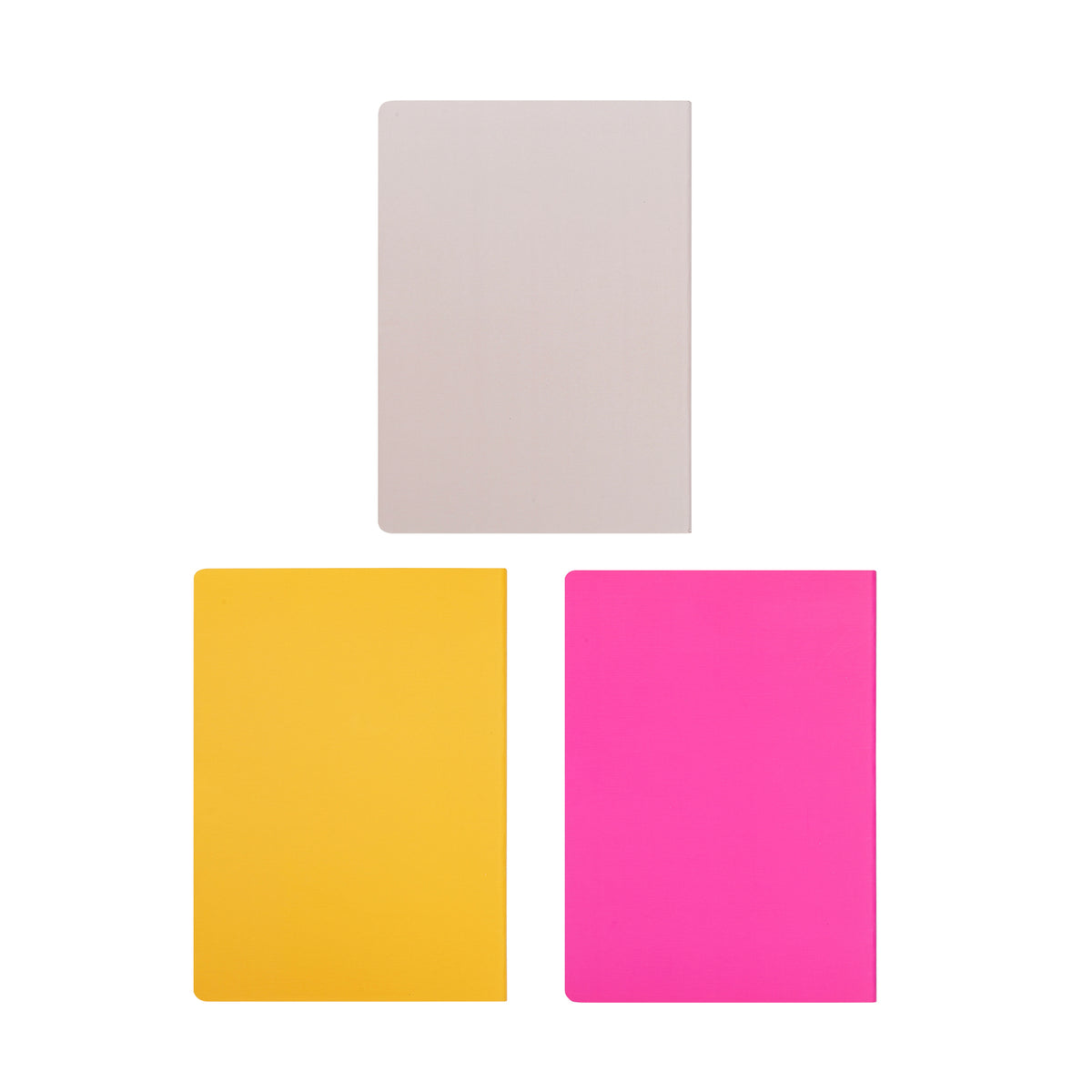 Jubiluu Lot de 3 carnets cousus A5 à couverture souple, 50 feuilles papier offset 80 g, journal ligné crème classique pour école, bureau, tenue de journal ou prise de notes quotidienne, Pastel vif